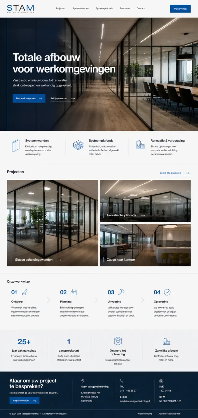 Websiteontwerp voor vastgoed- en kantoorinrichting