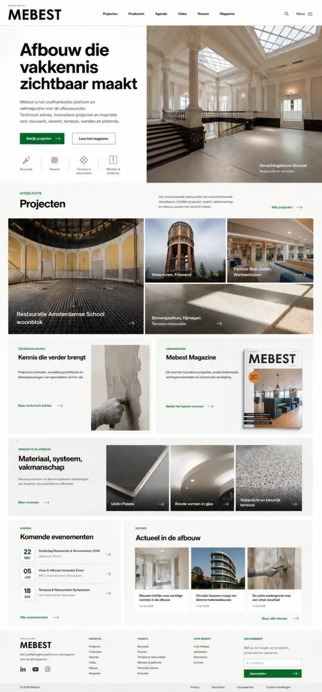 Websiteontwerp voor een vakmagazine in de afbouw