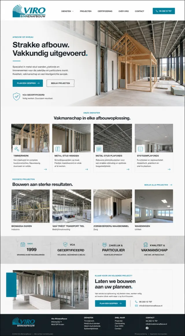 Websiteontwerp voor een interieurbouwer