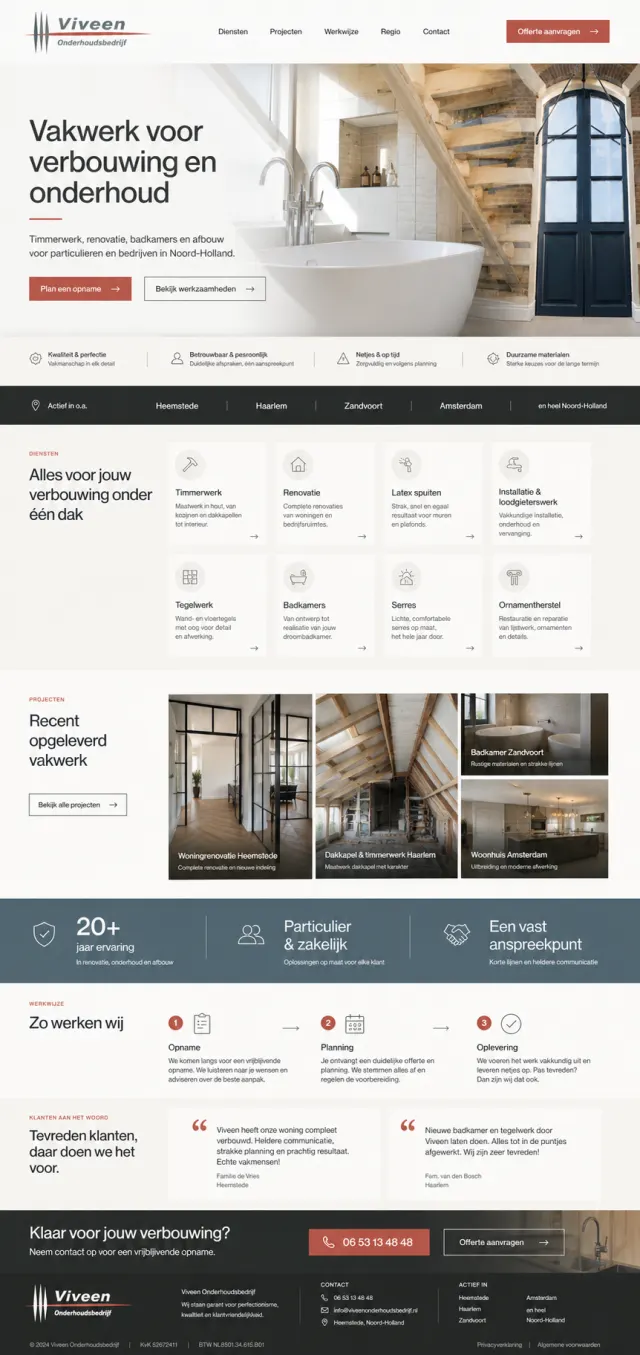 Websiteontwerp voor een onderhoudsbedrijf
