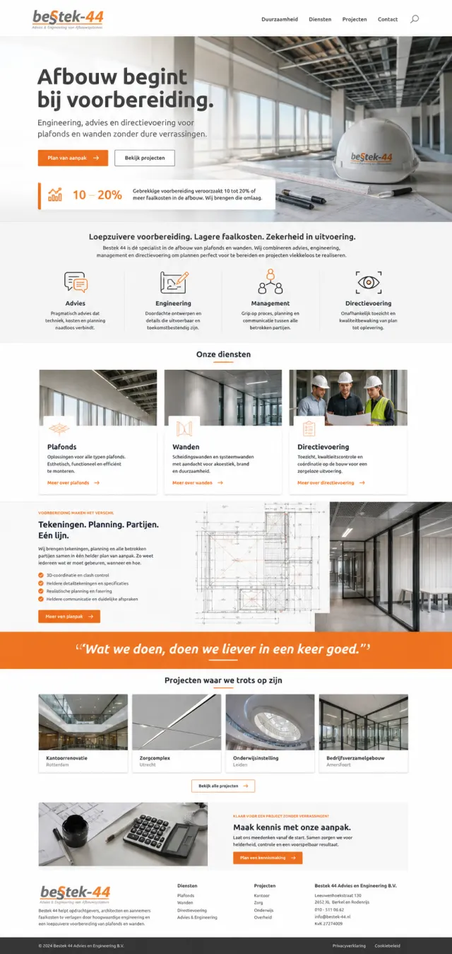 Websiteontwerp voor een bouwadviesbureau