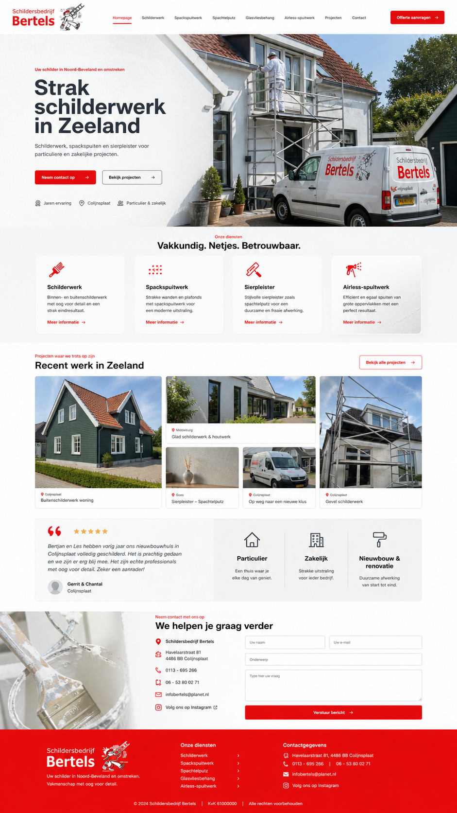Mockup voor Schildersbedrijf Bertels