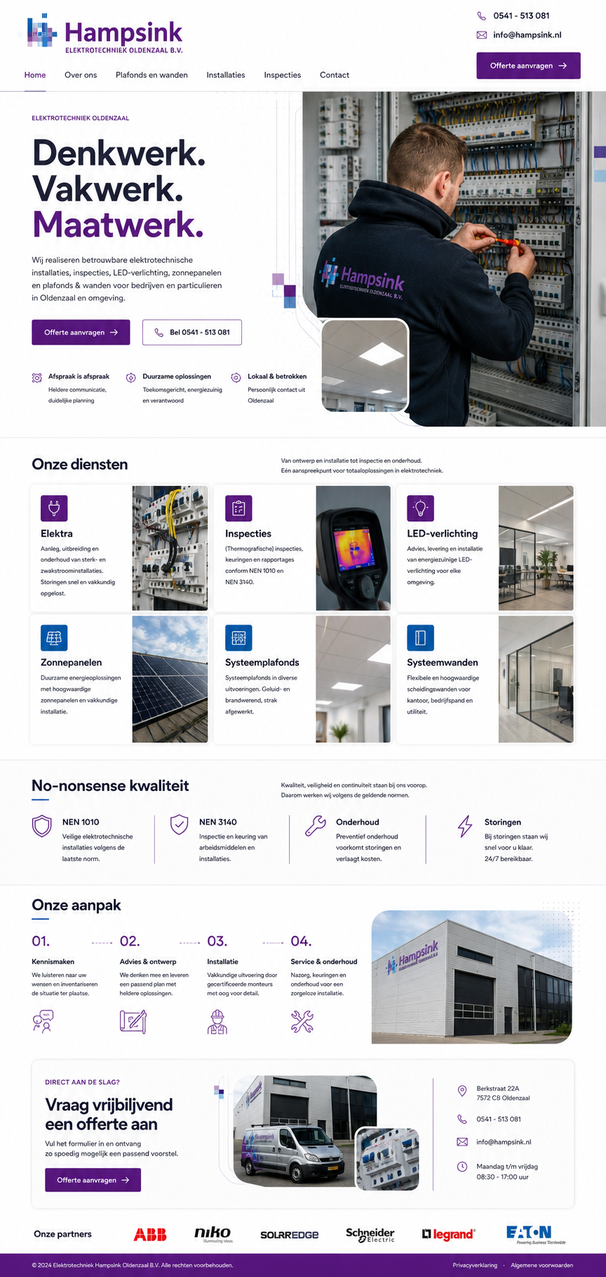 Mockup voor Elektrotechniek Hampsink