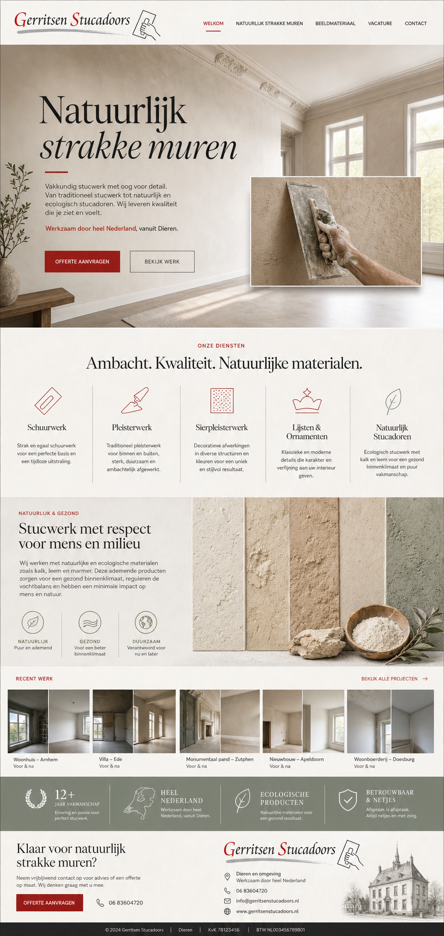 Mockup voor Gerritsen Stucadoors